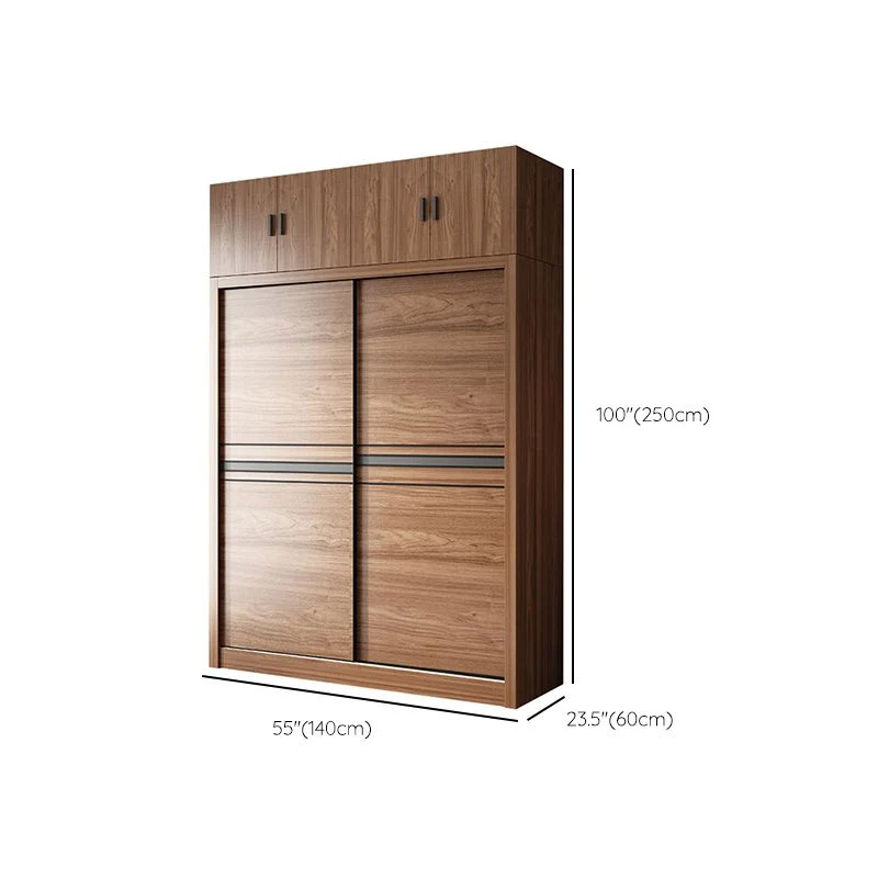 Armario de almacenamiento de madera para dormitorio, armario tradicional con puertas correderas Clearhalo