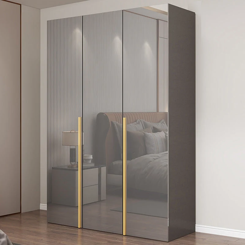 Armario de almacenamiento moderno para dormitorio, armario guardarropa de madera con barra para ropa Clearhalo