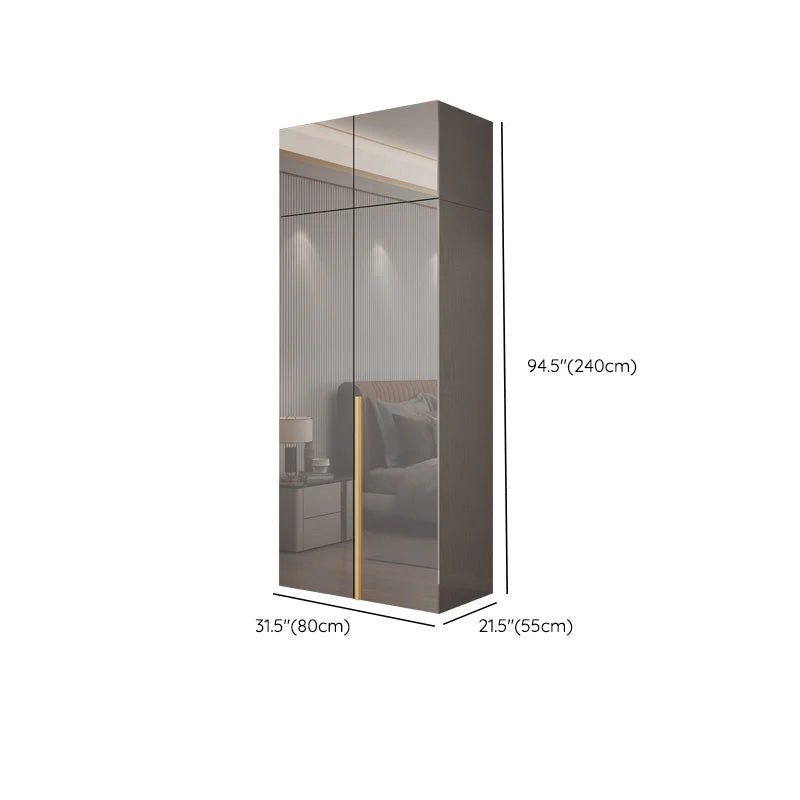 Armario de almacenamiento moderno para dormitorio, armario guardarropa de madera con barra para ropa Clearhalo
