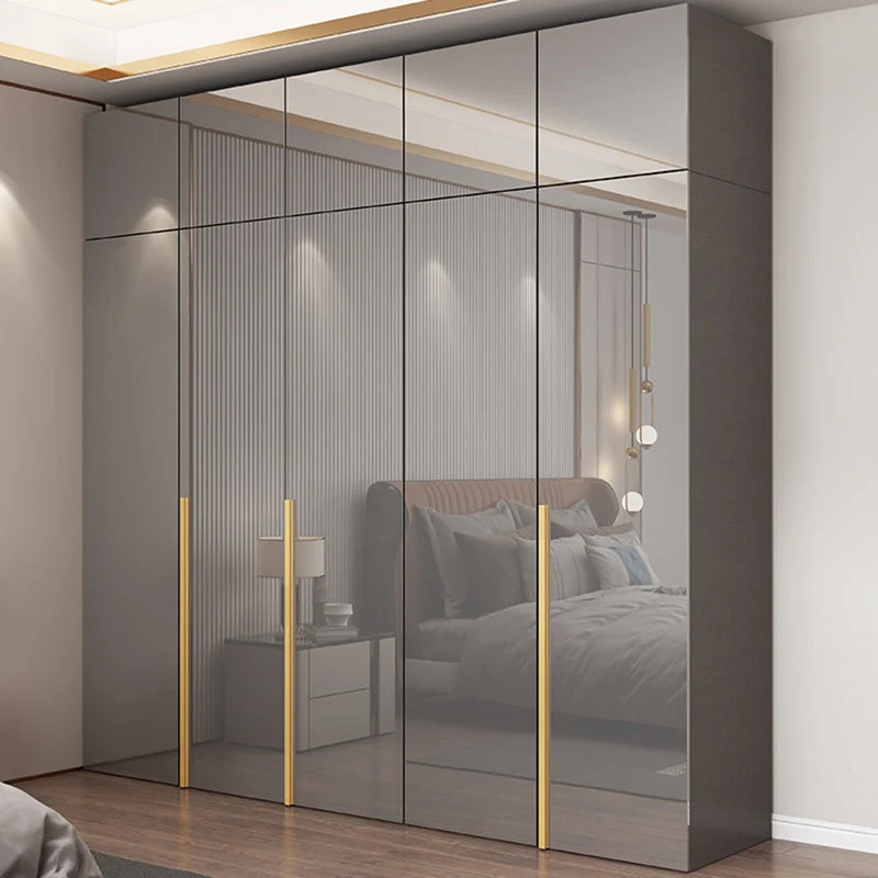 Armario de almacenamiento moderno para dormitorio, armario guardarropa de madera con barra para ropa Clearhalo