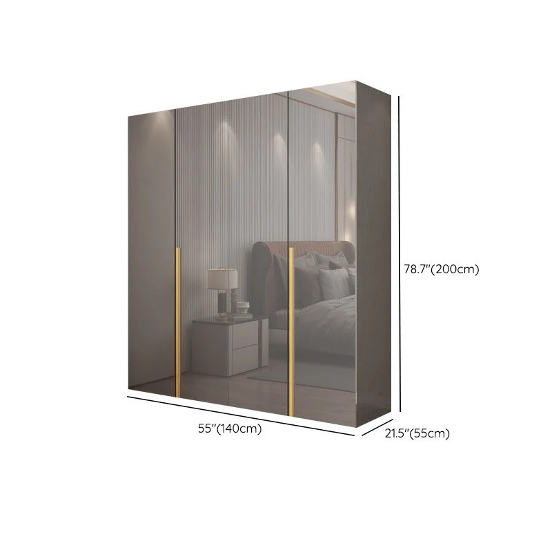 Armario de almacenamiento moderno para dormitorio, armario guardarropa de madera con barra para ropa Clearhalo