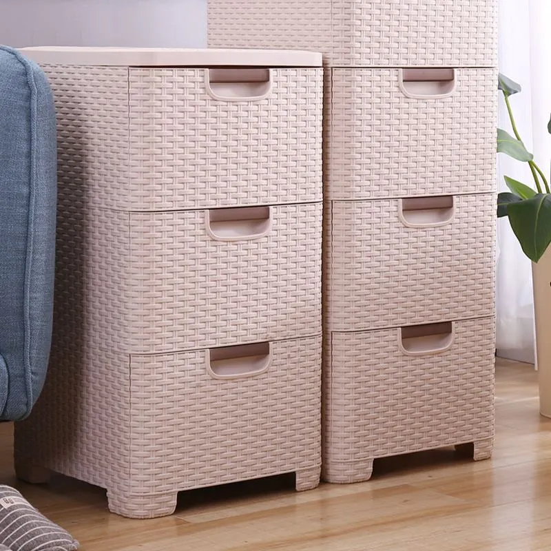 Armario de almacenamiento moderno de plástico beige sin colgar para dormitorio Clearhalo