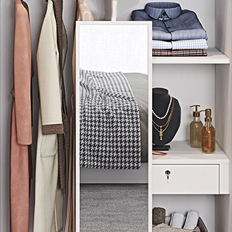 Armario de almacenamiento para dormitorio, armario rectangular de madera costero Clearhalo