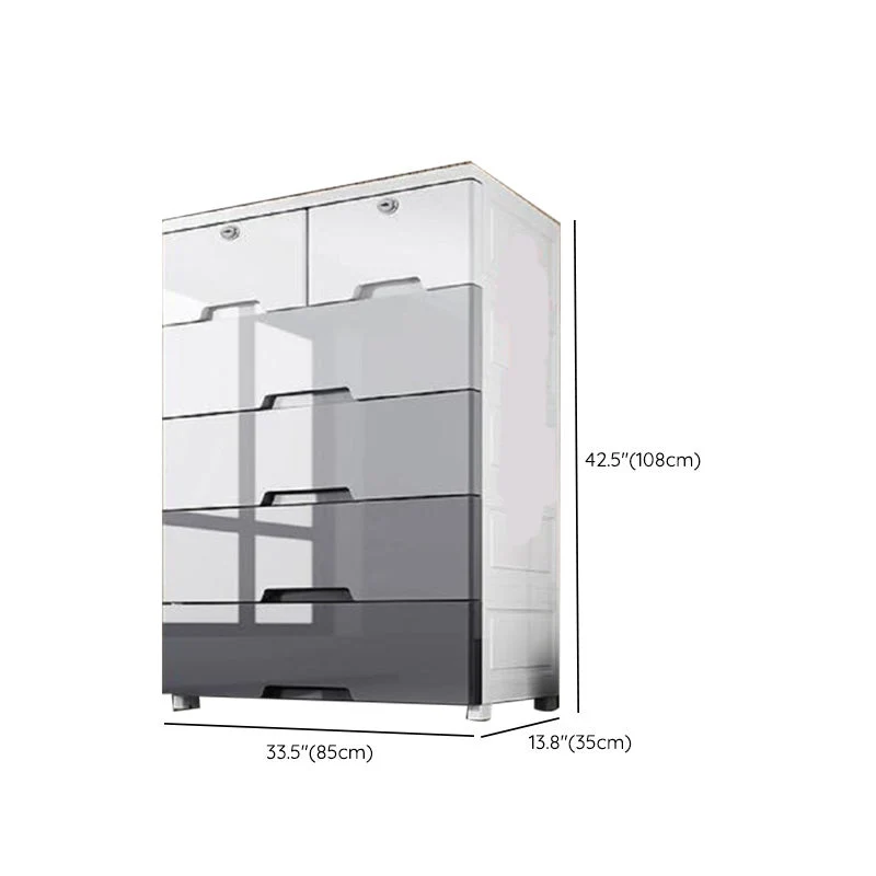 Armario de almacenamiento de plástico rectangular estilo adolescente guardarropa de dormitorio simple Clearhalo