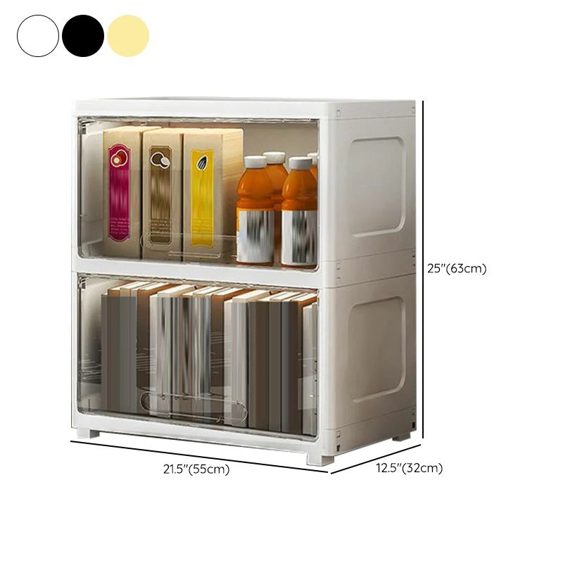 Armario de almacenamiento de 5 puertas Armario de plástico contemporáneo Beige Clearhalo