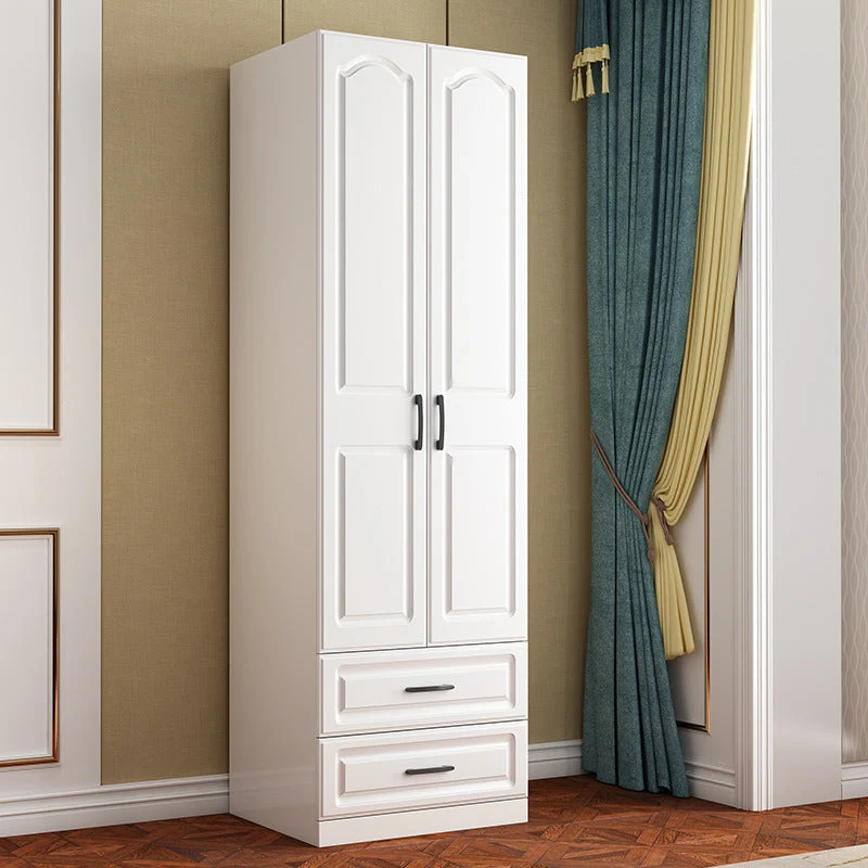Armario armario con bisagras blanco con barra para ropa Armario guardarropa moderno Clearhalo