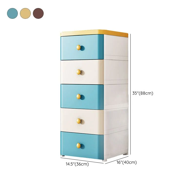 Armario de 5 cajones con patas Gabinete de almacenamiento de plástico moderno Blanco Clearhalo