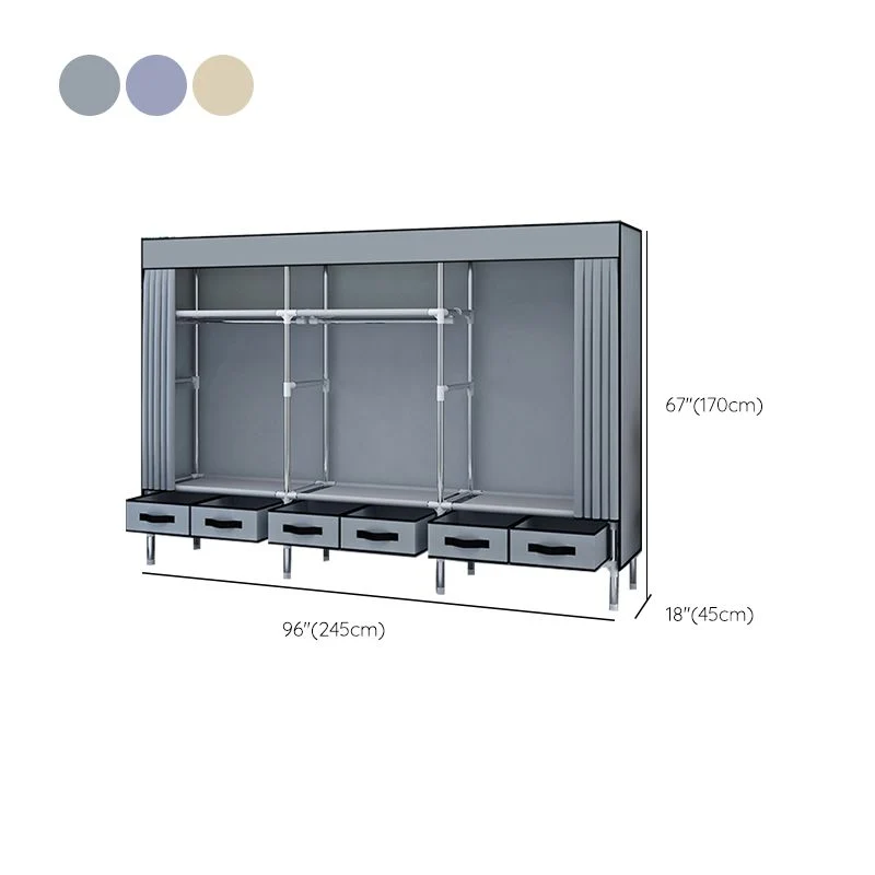 Armario con acabado mate para el hogar, armario de almacenamiento de estilo moderno con estructura de metal Gris Clearhalo