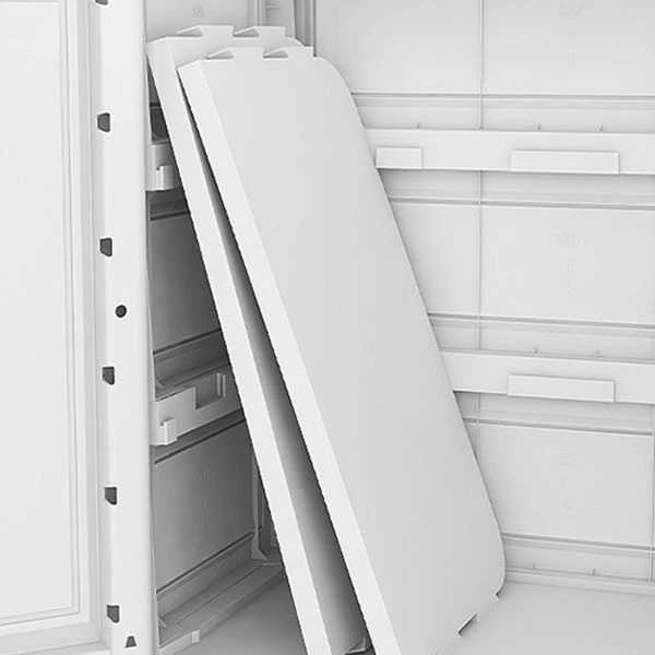 Armario con bisagras Armario de almacenamiento de plástico moderno para dormitorio Gris Clearhalo