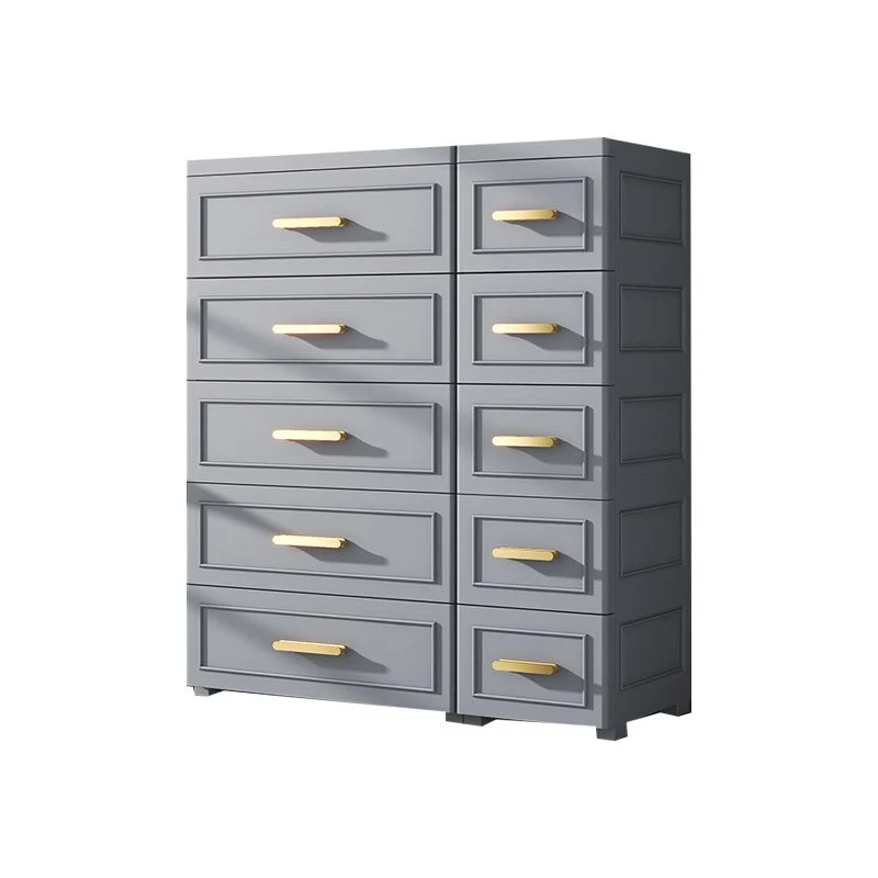 Armario con bisagras Armario de almacenamiento de plástico moderno para dormitorio Gris Clearhalo