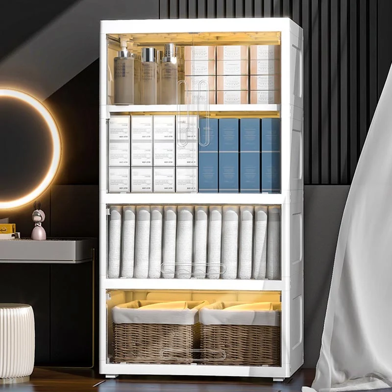 Armario con bisagras y patas Gabinete de almacenamiento contemporáneo Marron Clearhalo
