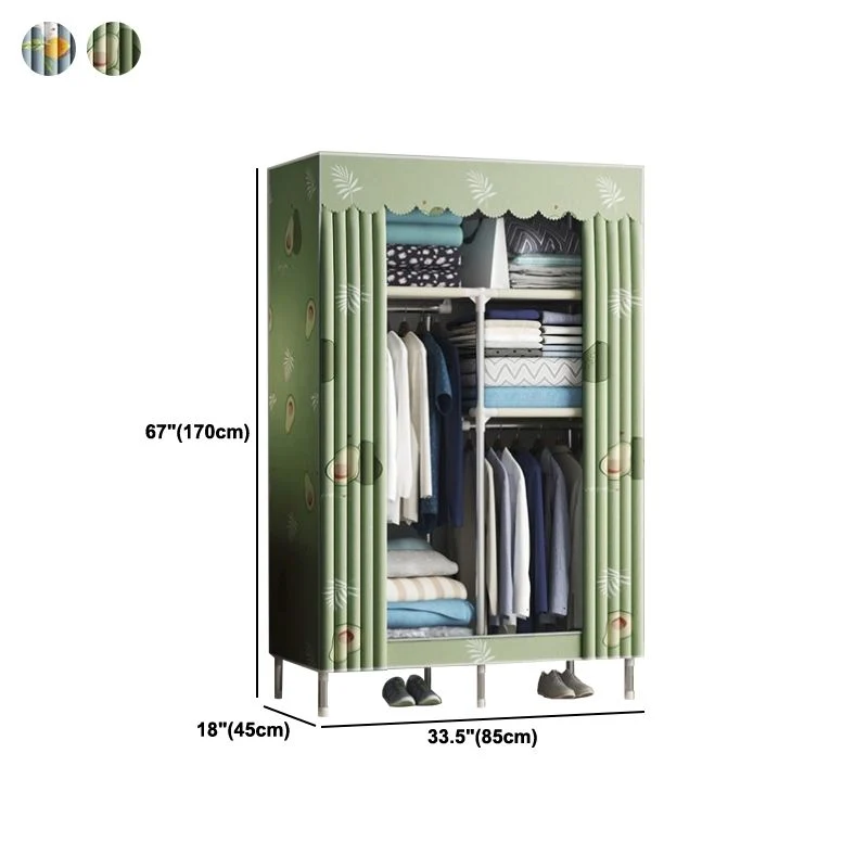 Armario contemporáneo Armario de 1 puerta de metal con estantes Verde Clearhalo