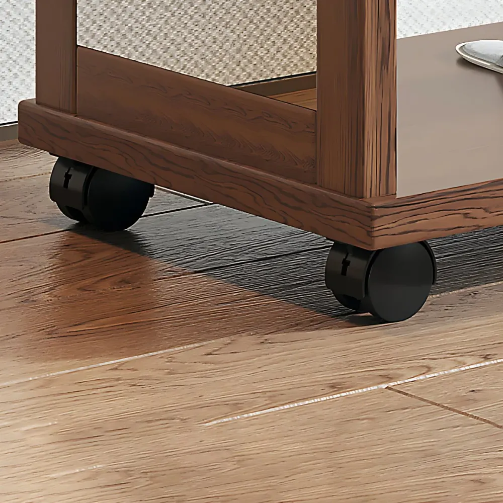 Armario contemporáneo del guardarropa de los estantes del guardarropa de madera sólida de Rubberwood 2 Marron Clearhalo