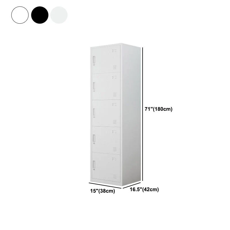 Armario contemporáneo de metal para el hogar, 16.54" D x 14.96" W x 70.87" H Negro Clearhalo