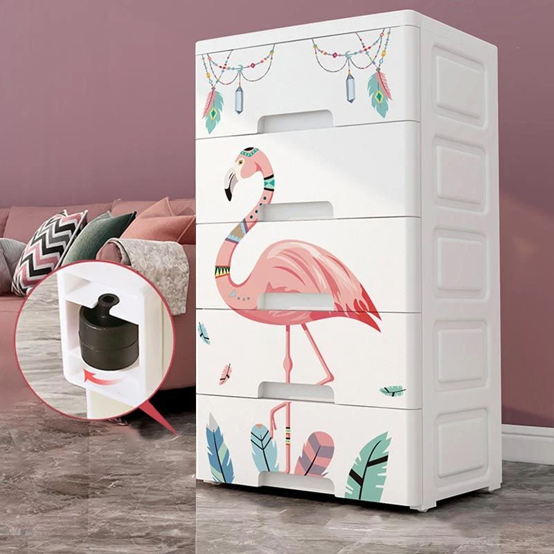 Armario contemporáneo de plástico para dormitorio, armario con cajones Clearhalo