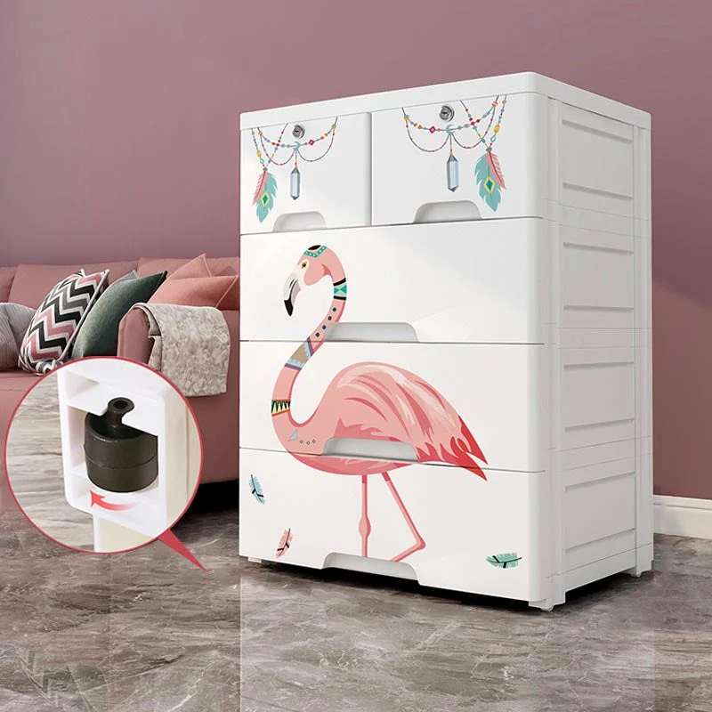 Armario contemporáneo de plástico para dormitorio, armario con cajones Clearhalo