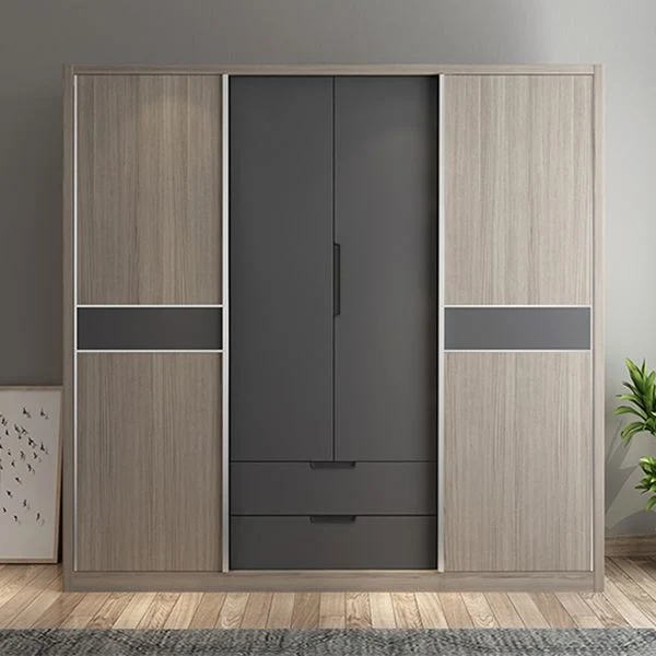 Armario corredizo contemporáneo Armario de almacenamiento de madera con estantes Clearhalo