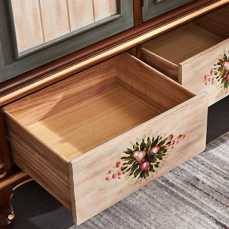 Armario costero con puertas batientes, armario de madera con acabado mate para el hogar Azul Clearhalo