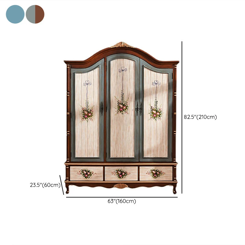 Armario costero con puertas batientes, armario de madera con acabado mate para el hogar Azul Clearhalo