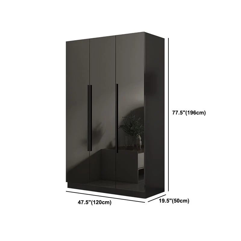 Armario de cristal de estilo moderno Armario guardarropa de color negro para dormitorio Clearhalo