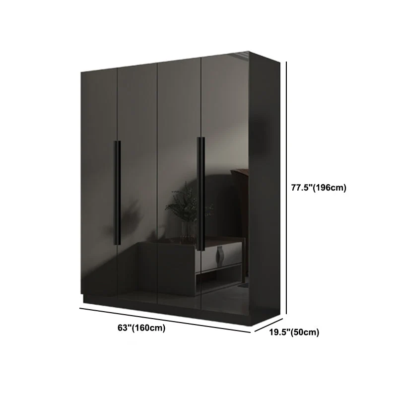 Armario de cristal de estilo moderno Armario guardarropa de color negro para dormitorio Clearhalo