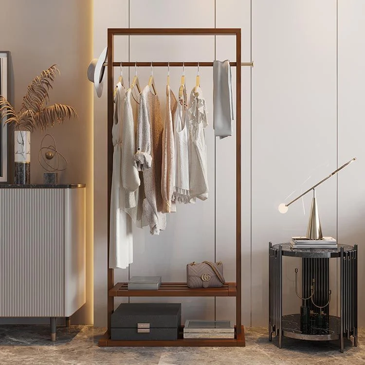 Armario de dormitorio contemporáneo Armario de almacenamiento de madera maciza con estantes Naturales Clearhalo