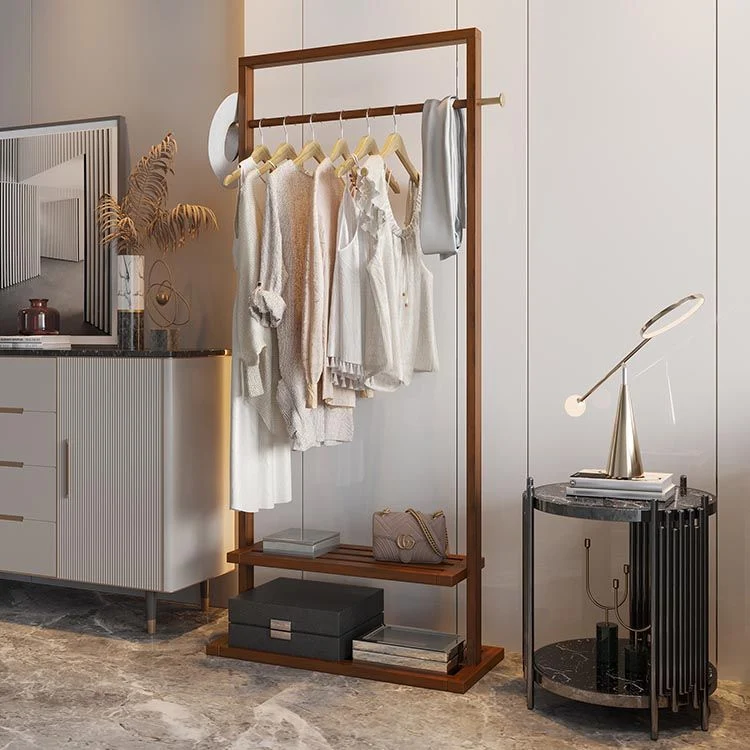 Armario de dormitorio contemporáneo Armario de almacenamiento de madera maciza con estantes Naturales Clearhalo