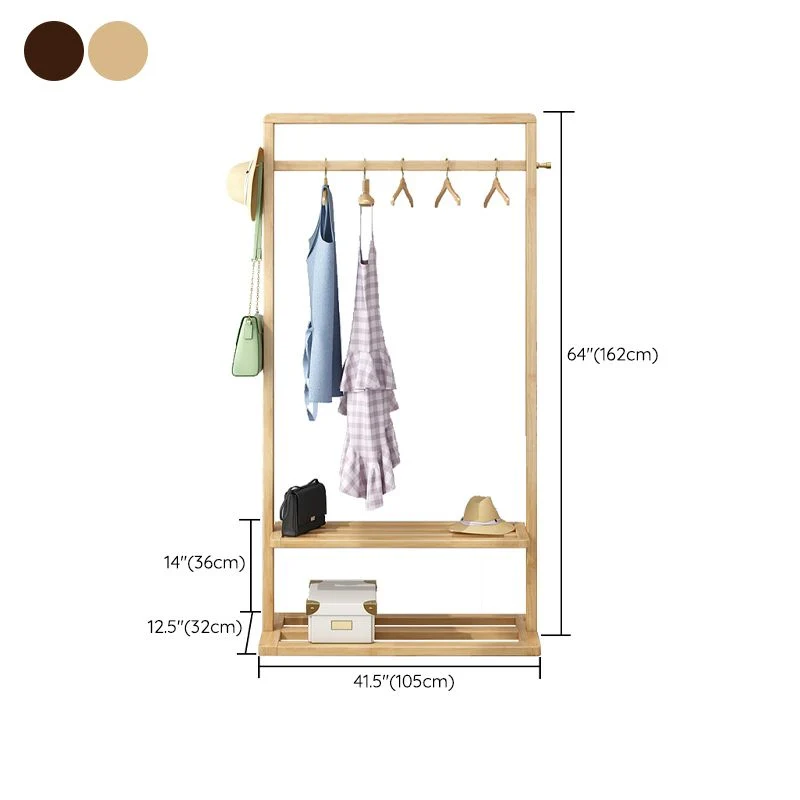 Armario de dormitorio contemporáneo, estantes de madera maciza, armario de almacenamiento para el hogar Naturales Clearhalo