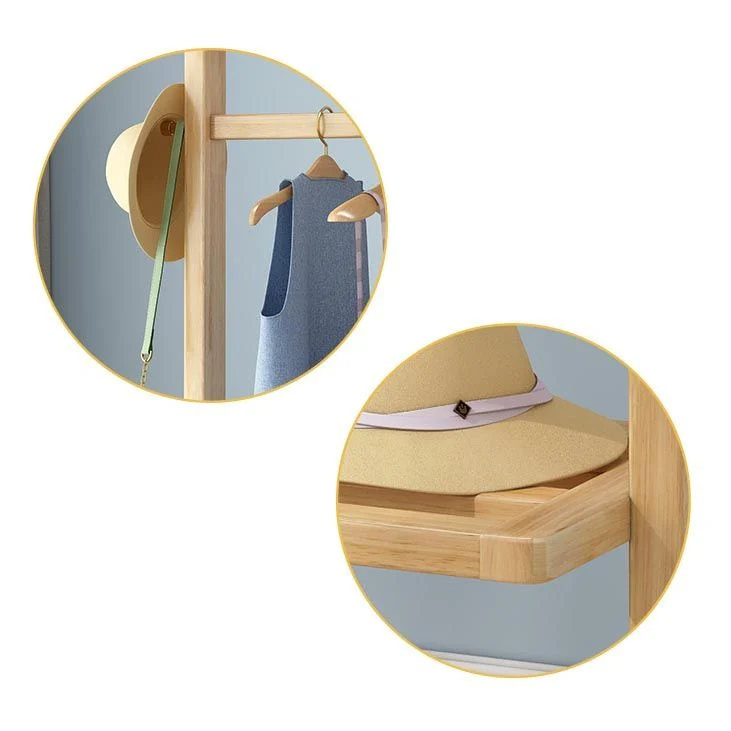 Armario de dormitorio contemporáneo, estantes de madera maciza, armario de almacenamiento para el hogar Naturales Clearhalo