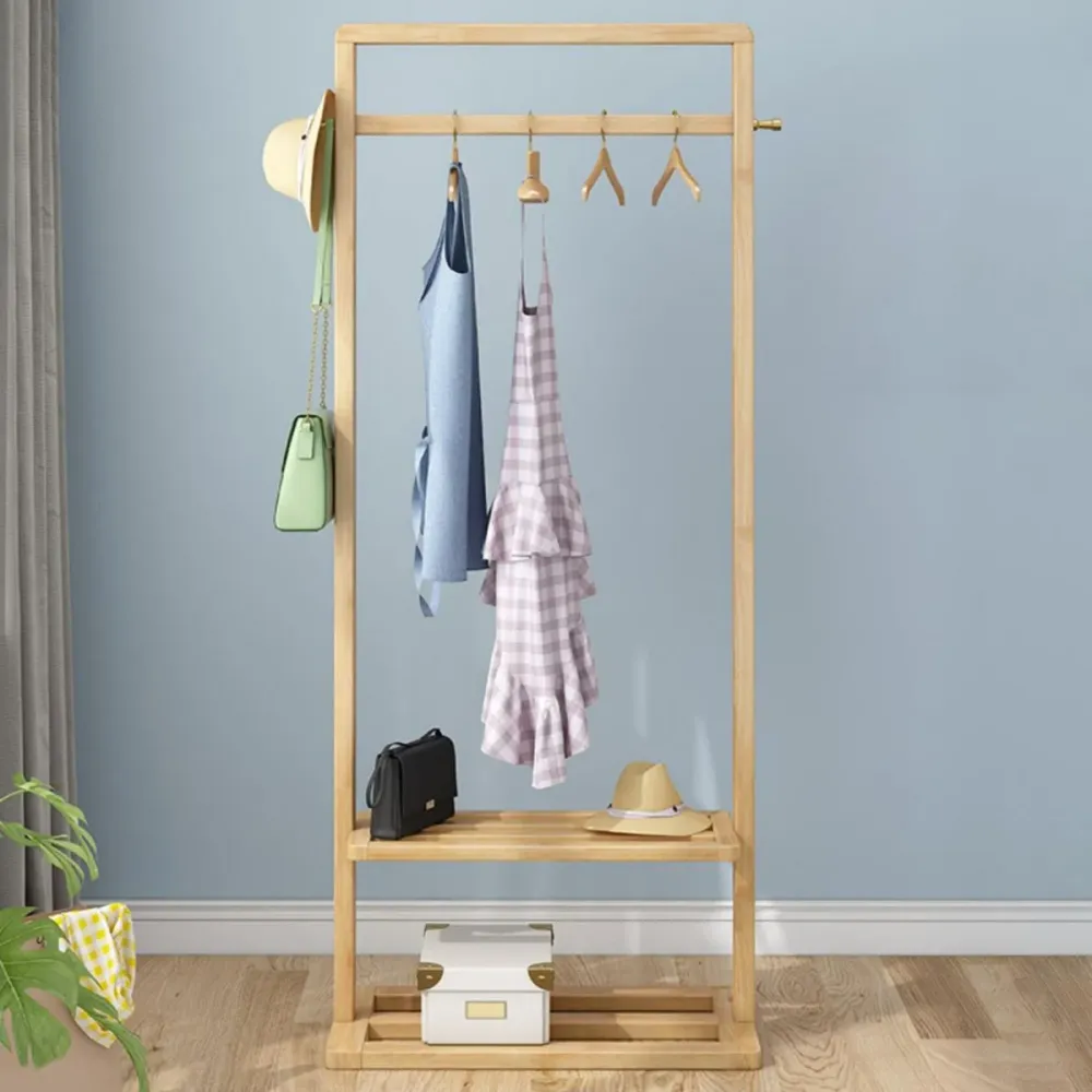 Armario de dormitorio contemporáneo, estantes de madera maciza, armario de almacenamiento para el hogar Naturales Clearhalo