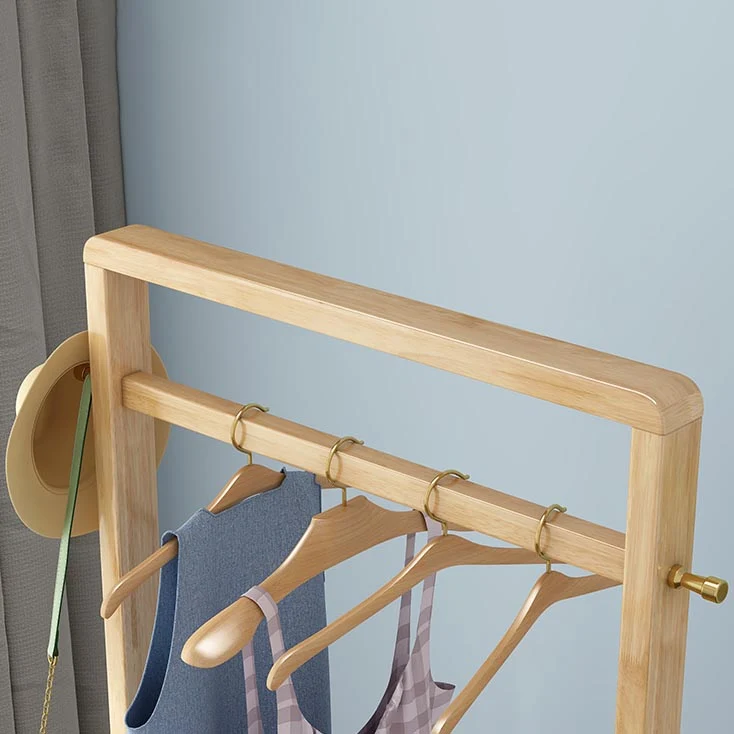 Armario de dormitorio contemporáneo, estantes de madera maciza, armario de almacenamiento para el hogar Naturales Clearhalo