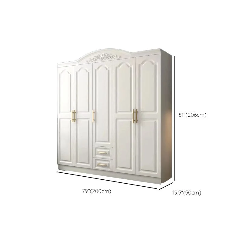 Armario estilo campestre francés Armario guardarropa de madera blanca Clearhalo
