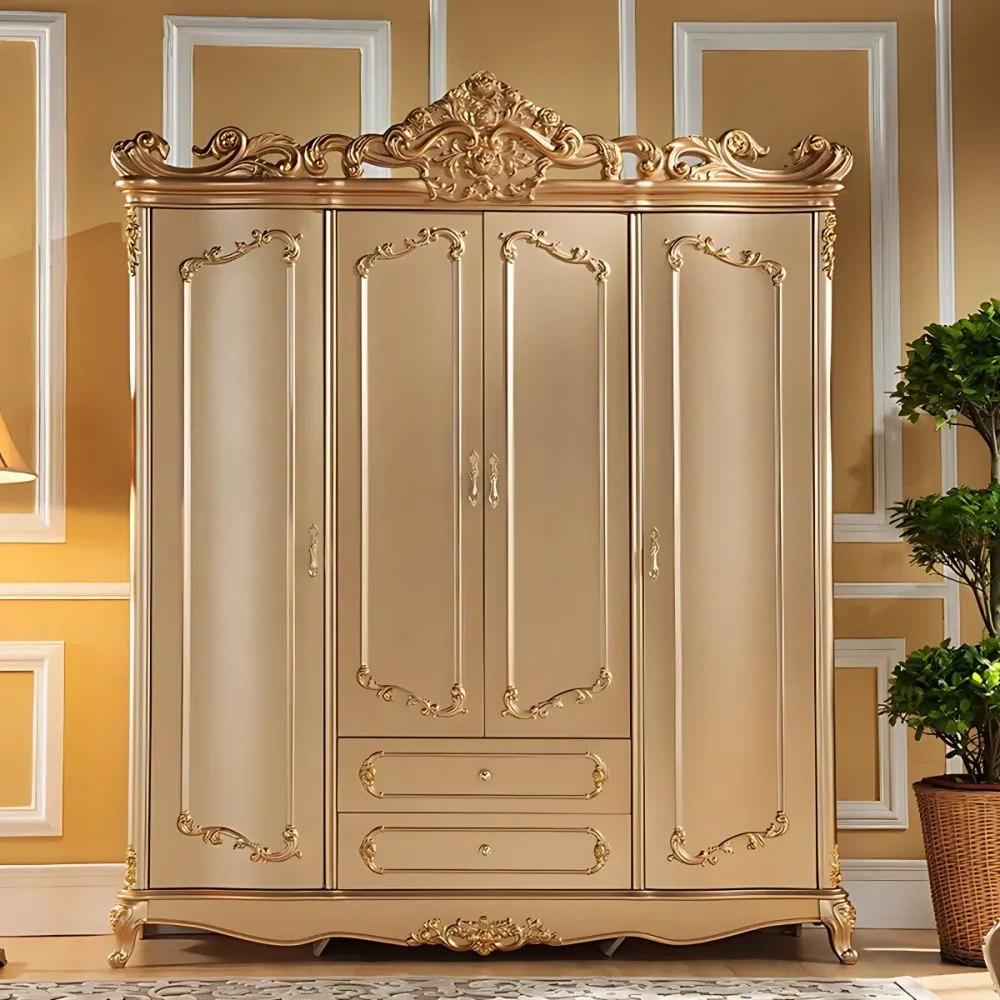 Armario estilo campestre francés con cajón Armario de madera Blanco Clearhalo