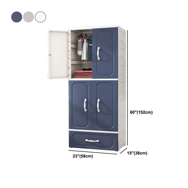Armario de estilo contemporáneo Armario de plástico para dormitorio Gris Clearhalo