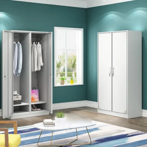 Armario de estilo moderno Armario Armario de acero de color blanco con cerraduras Clearhalo