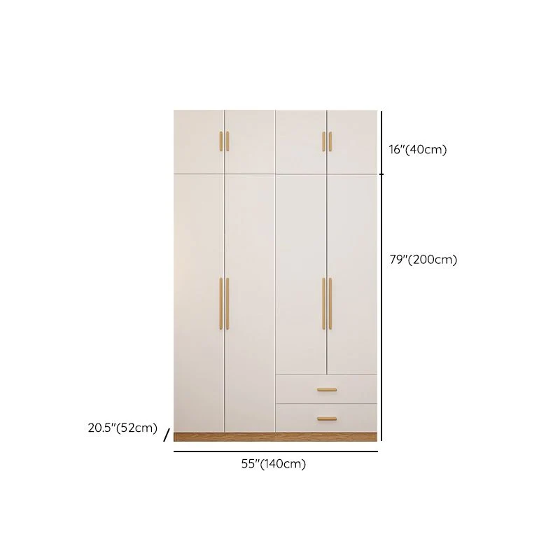 Armario de estilo moderno Armario de dormitorio de madera con puerta batiente Clearhalo