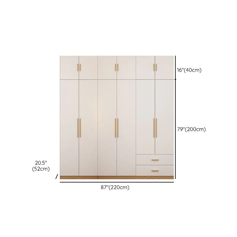Armario de estilo moderno Armario de dormitorio de madera con puerta batiente Clearhalo