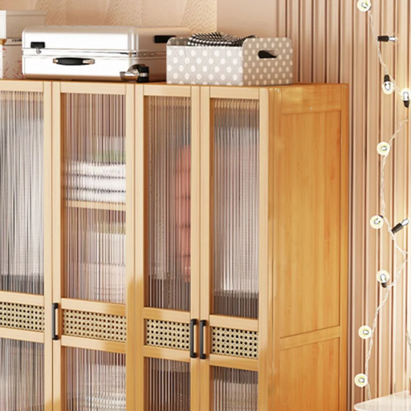 Armario de estilo moderno, armario de madera con riel para ropa, armario con patas Clearhalo