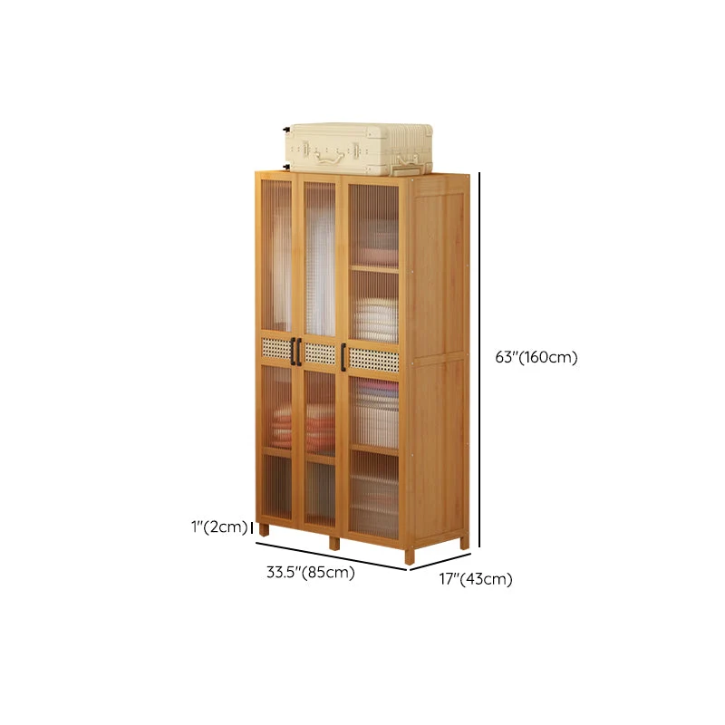 Armario de estilo moderno, armario de madera con riel para ropa, armario con patas Clearhalo