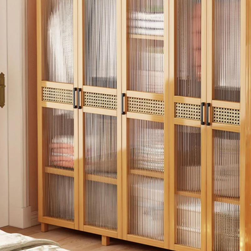 Armario de estilo moderno, armario de madera con riel para ropa, armario con patas Clearhalo