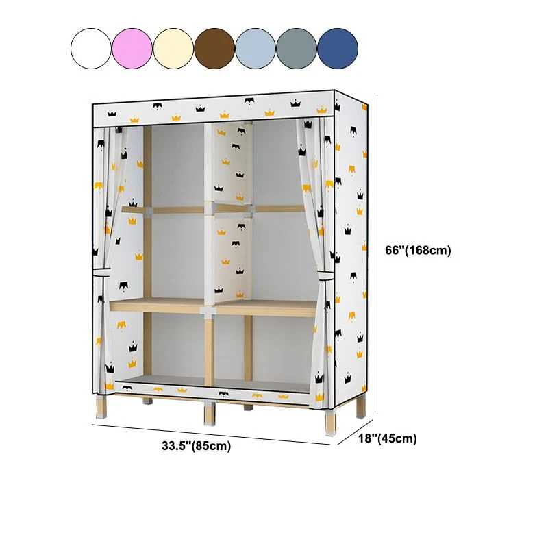 Armario de estilo moderno Armario de madera maciza con barra para ropa Gris Clearhalo