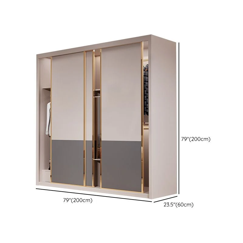 Armario estilo moderno Armario de madera para dormitorio con estantes Clearhalo