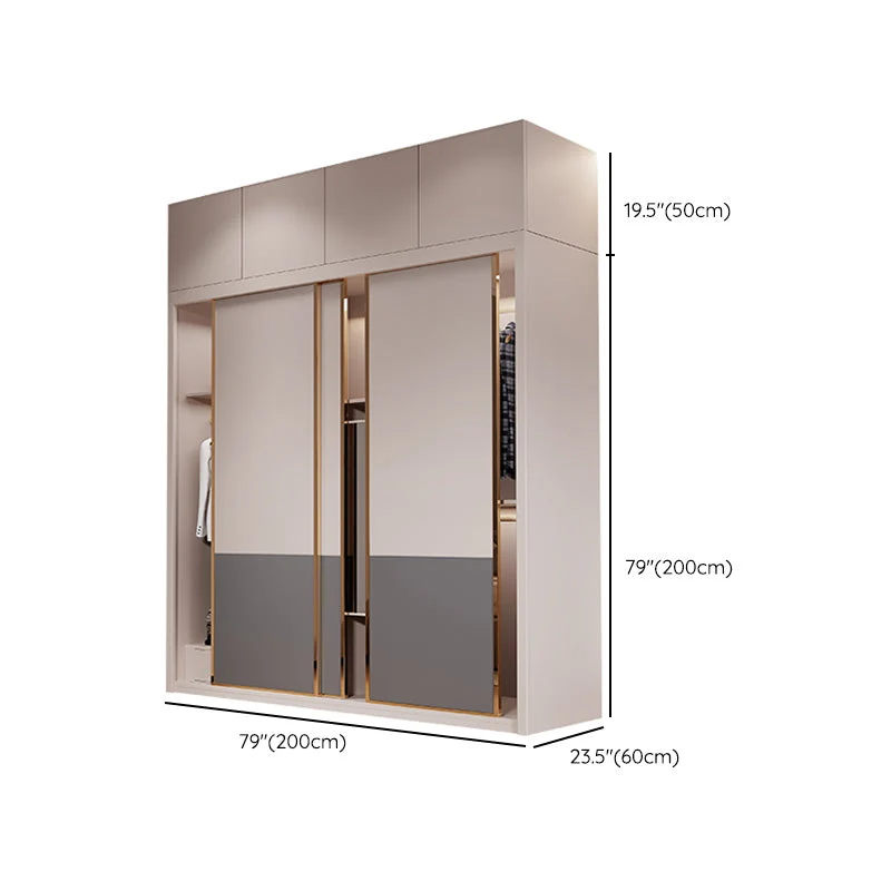 Armario estilo moderno Armario de madera para dormitorio con estantes Clearhalo