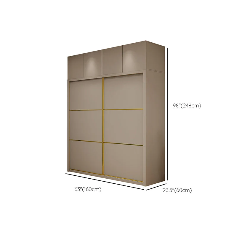 Armario de estilo moderno Armario de madera para dormitorio con barra para ropa Clearhalo