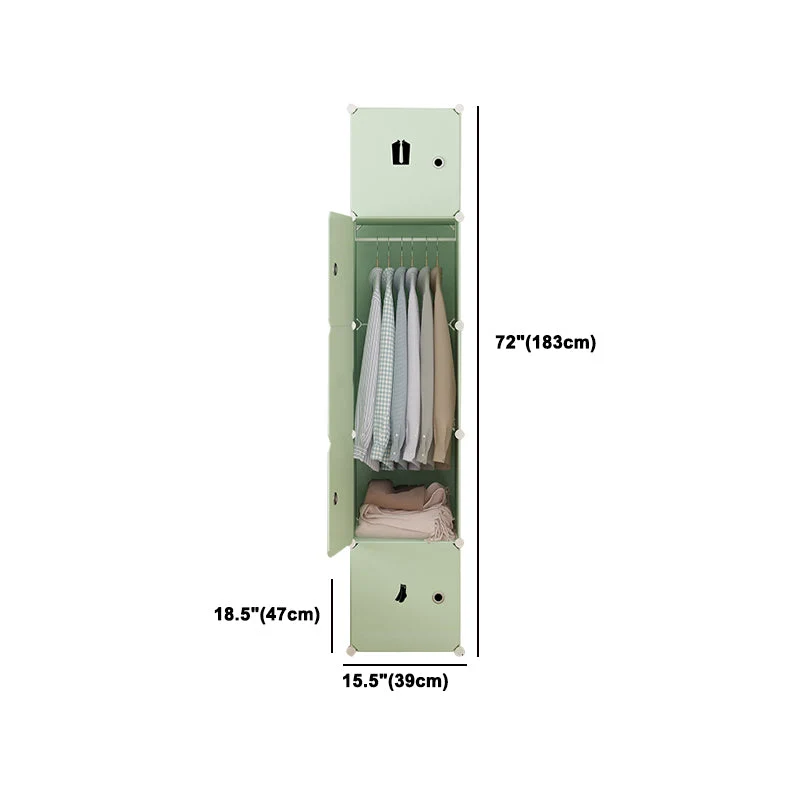 Armario de estilo moderno, armario de plástico para dormitorio, color verde Verde Clearhalo