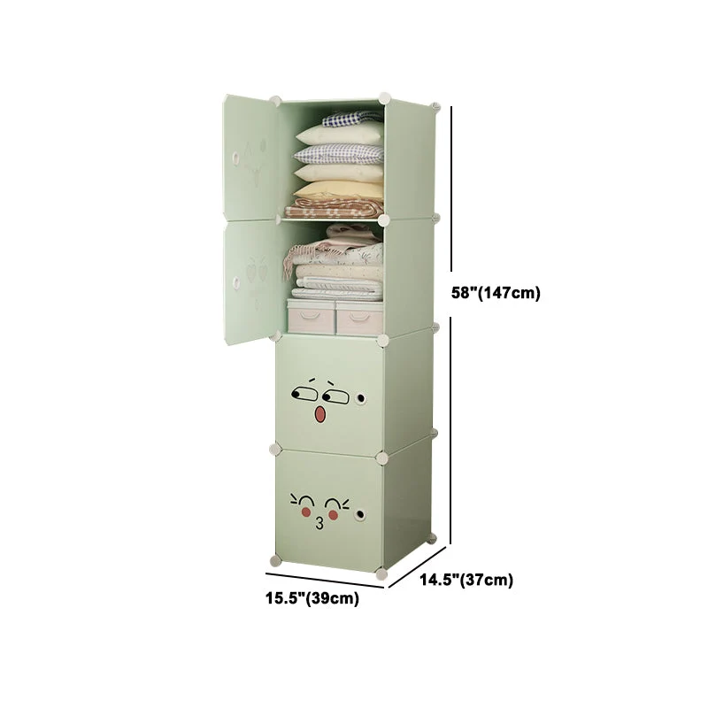 Armario de estilo moderno, armario de plástico para dormitorio, color verde Verde Clearhalo
