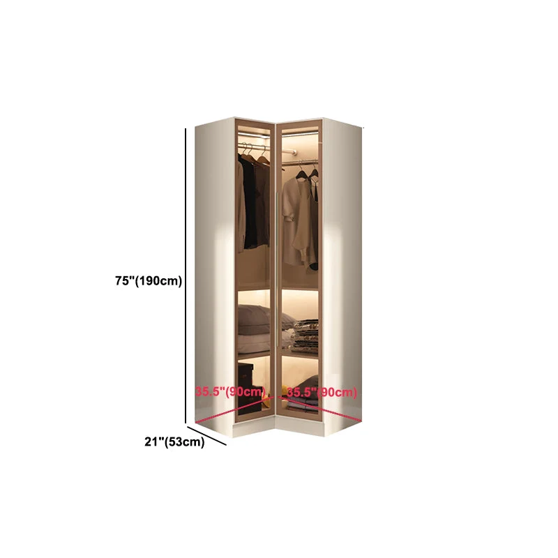 Armario de estilo moderno con puerta de cristal y barra para ropa para el hogar Clearhalo