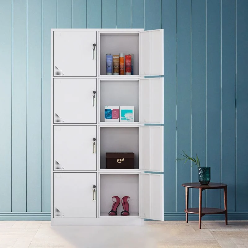 Armario de estilo moderno para el hogar Armario guardarropa de acero con puertas Blanco Clearhalo