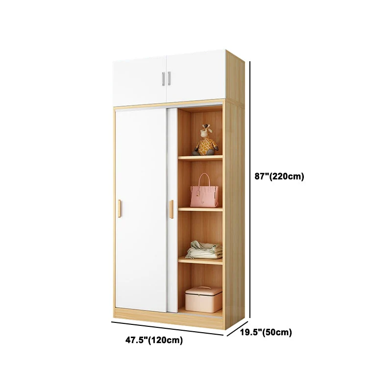 Armario de estilo moderno para el hogar, armario de madera de haya y armario de almacenamiento de madera de ingenierí Blan...
