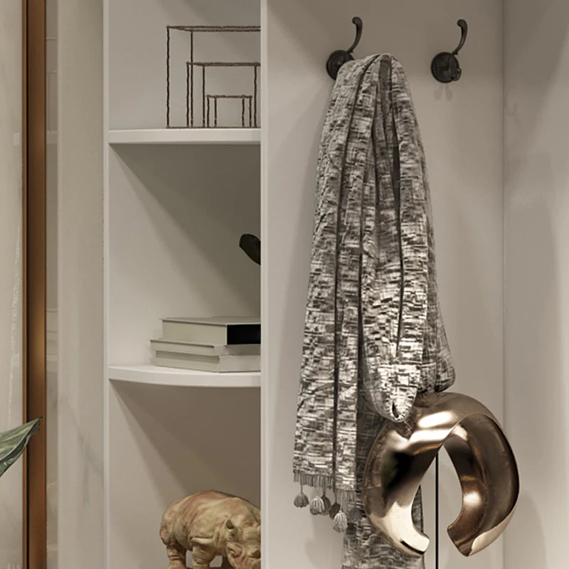 Armario guardarropa blanco contemporáneo Armario de madera de ingenierí con puerta corredera Clearhalo